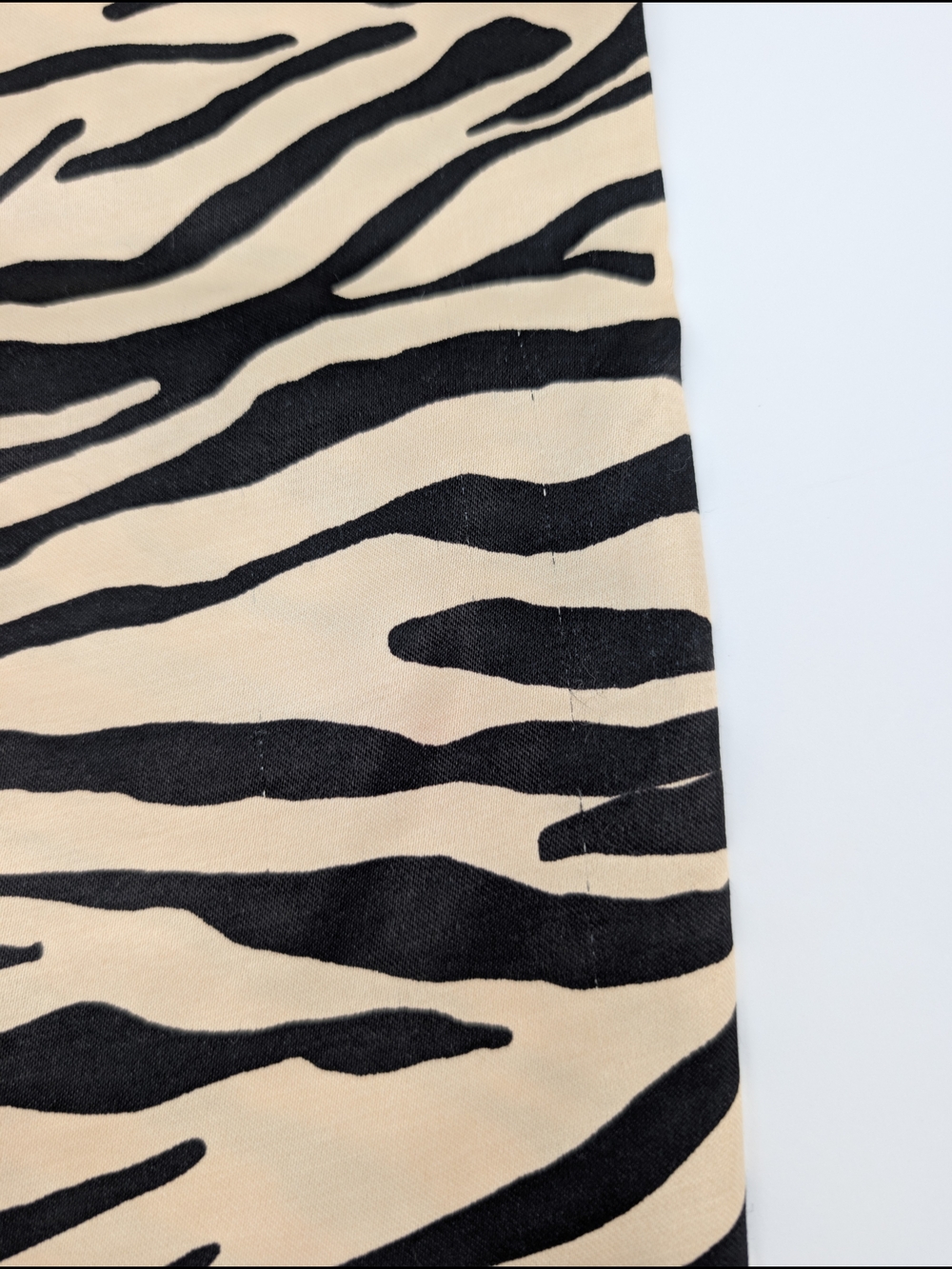 ZARA Women's Zebra Print Split Hem Straight-Leg Pants Viscose Beige Black S - Picture 13 of 13
